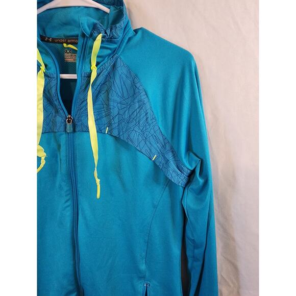 UNDER ARMOUR All Season Zip Up Blue Green Running Jacket Womens Small - Picture 3 of 8